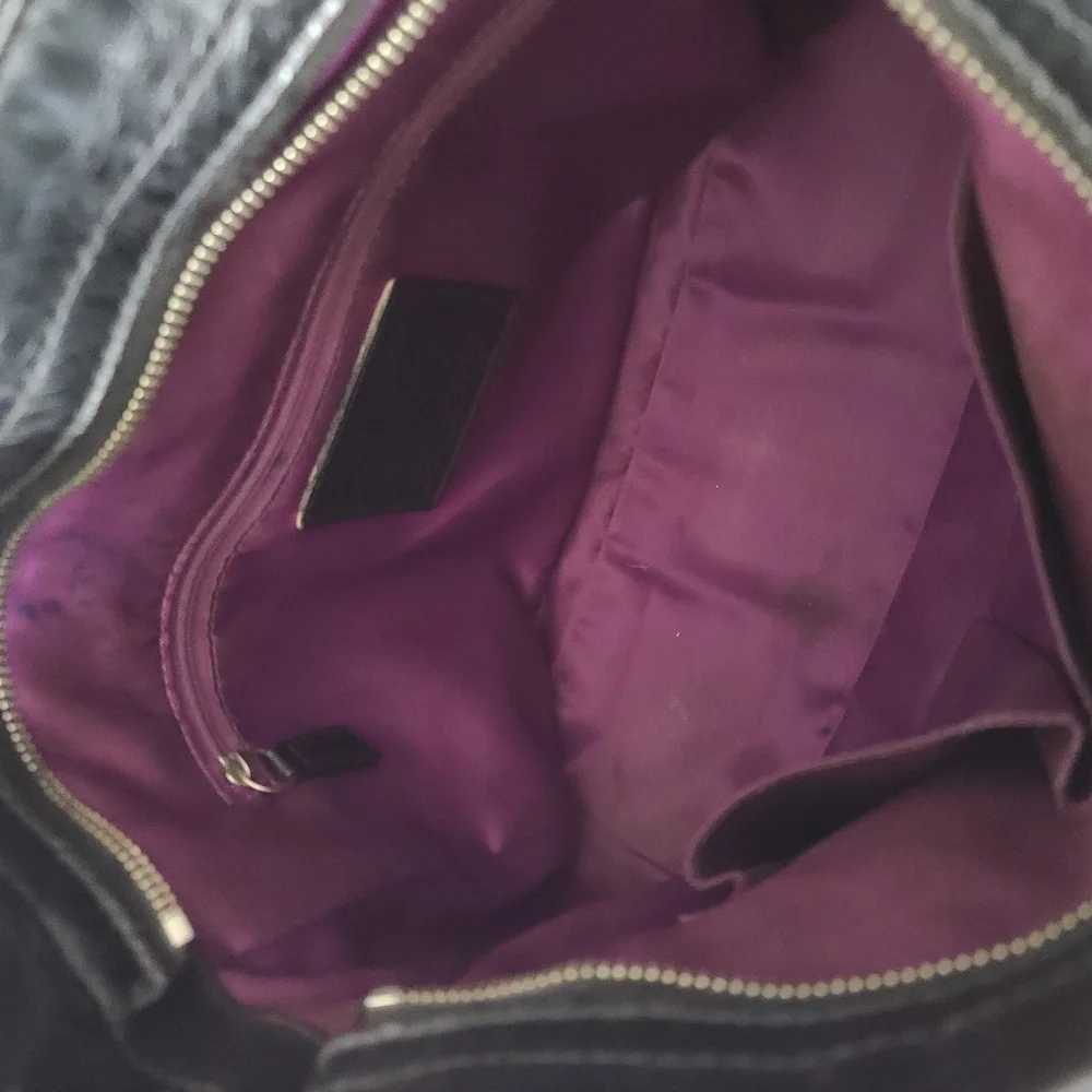 Coach Zoe Black Leather Hobo Shoulder Bag #F15478 - Picture 13 of 14